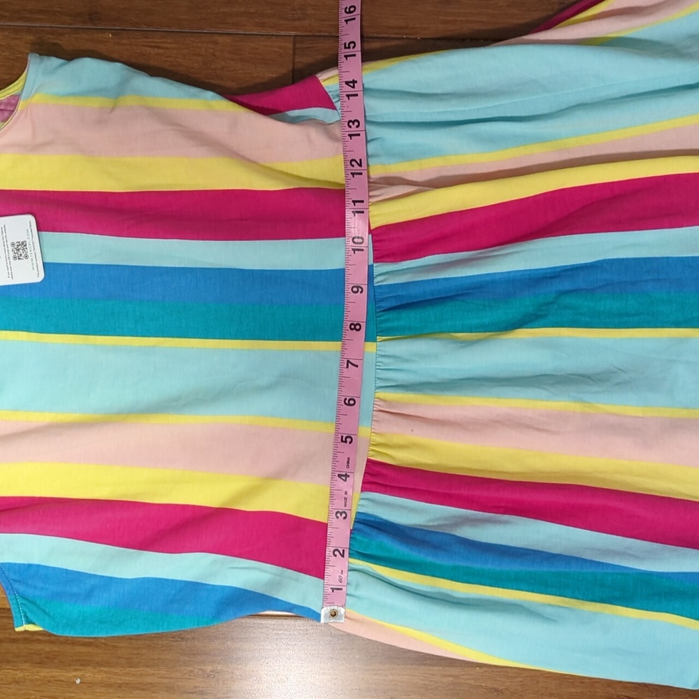 Lands' End Sleeveless Tiered Rainbow Max Dress Petite Size XSP - Picture 6 of 10